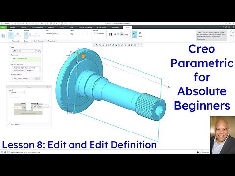 Creo Parametric - Absolute Beginners Lesson 8 Tutorial - Edit and Edit Definition