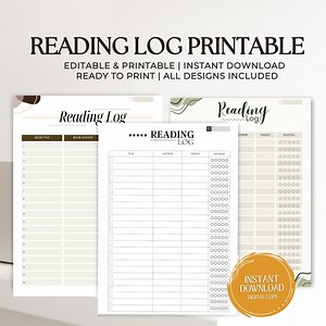Reading Log Printable, Reading Tracker, Books to Read, Books I've Read, Book Log, Printable Reading Challenge - Etsy