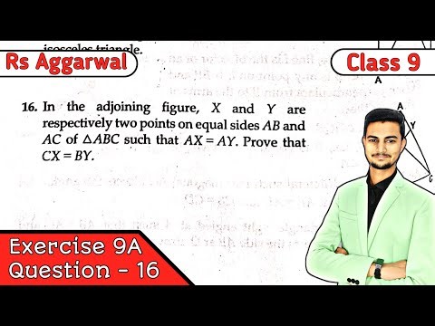 Class 9 Ex 9A Q16 Congruence of Triangles and Inequalities in a Triangle | Rs Aggarwal | CBSE