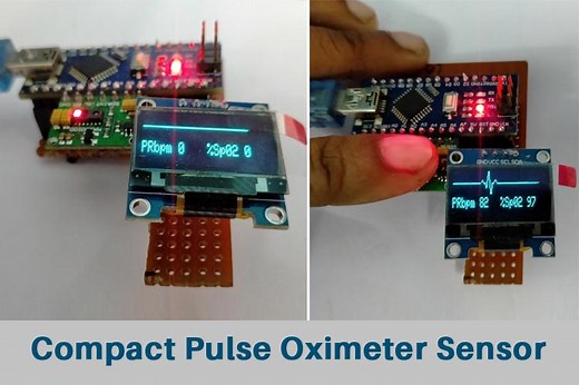 Compact Arduino Based Pulse Oximeter Sensor Circuit