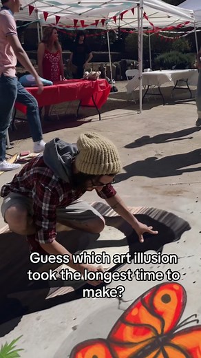 Which art illusion took the longest time to make? #illusion #art #colorful #museums