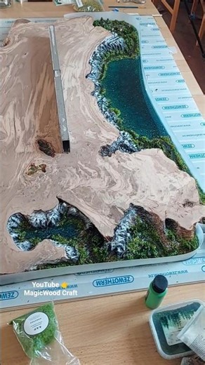 🏔️ Epoxy Table | Mountain Scene Resin Table | Diorama Table | Epoxy Resin Wood #woodworking #diy