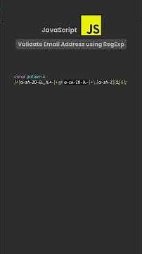 Validate Email Address using RegExp