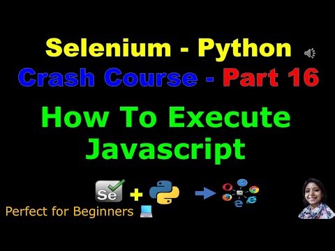 Learn Selenium with Python in 2025 | Part 16 - How To Execute Javascript | With Practical Example