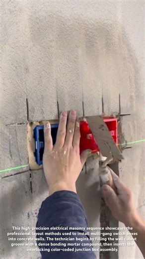 ⚡️🔌 Perfectly Level: Laser-Guided Electrical Junction Box Installation! #Shorts