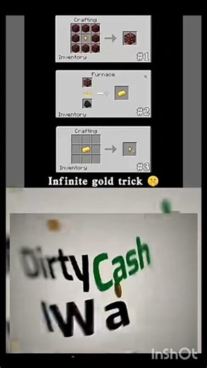 Minecraft infinity gold trick,🤫