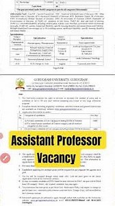 Assistant Professor Vacancy #parmanent