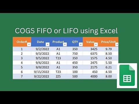 cost of goods sold fifo or lifo in excel