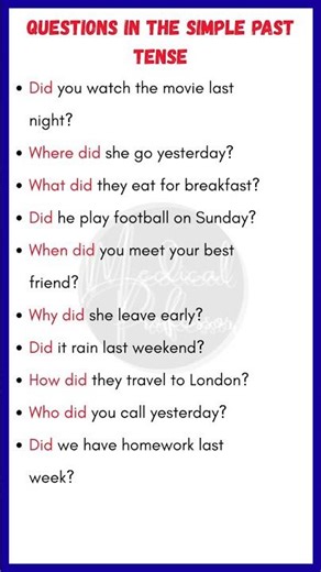 10 Simple Past Tense Questions in English | Easy Grammar Practice