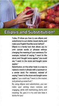 Ellipsis & Substitution in English Grammar: Write Concisely & Clearly! | VocabShocab | Writing Tips