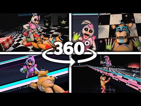 360°| Glamrock Chica vs Glamrock Freddy - All Perspective Compilation [FNAF: SB]