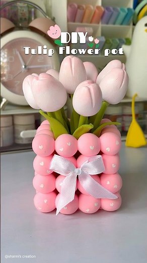 DIY tulip flower pot #shorts #viralshorts #craftideas