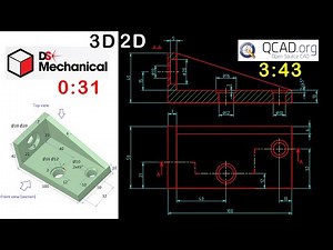 QCAD practice #2 for 2D drawing (and DS Mechanical for 3D)