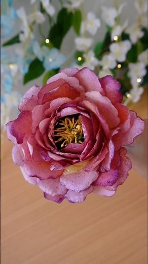 How to Make Aesthetic Rose with Tissue Paper/DIY Flower Making Ideas with Napkin/Short/Viral