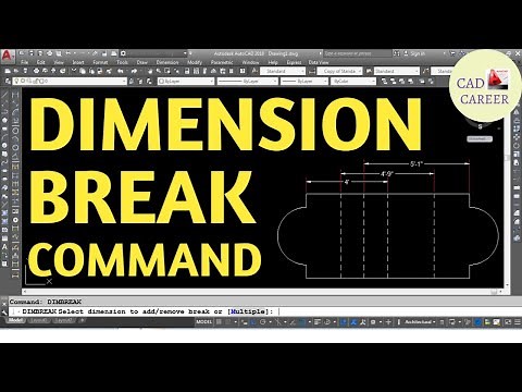 DIMENSION BREAK COMMAND IN AUTOCAD (COMPLETE TUTORIAL) | DIMBREAK COMMAND | DIMENSION MENU COMMAND