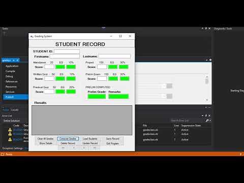 Simple Grading System using VB NET and MS Access Database DEMO