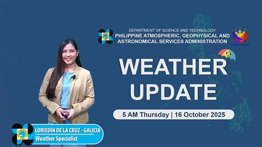 70K views · 882 reactions | State weather bureau PAGASA gives a weather update as of 5 AM today, October 16, 2025. COURTESY: DOST-PAGASA | GMA News | Facebook