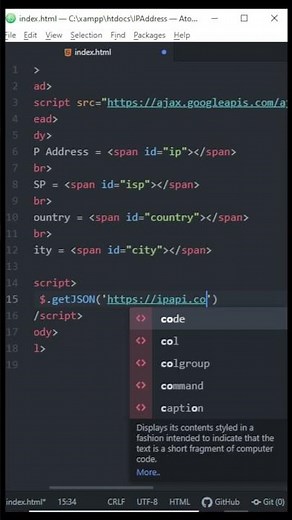 Get IP Address Information | HTML JavaScript
