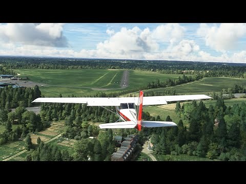 Practicing crab and sideslip crosswind landings in the Cessna 152 in Microsoft Flight Simulator