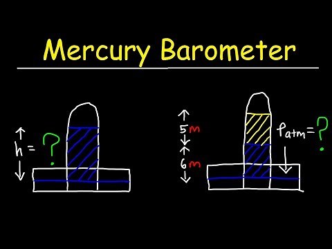 Mercury Barometer Problems, Physics - Air Pressure, Height & Density Calculations - Fluid Statics