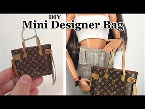 DIY how to make a miniature Barbie doll designer purse/ bag