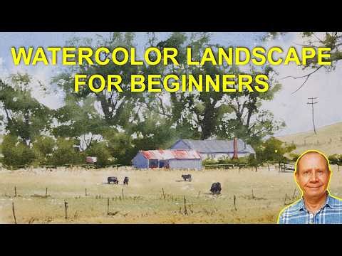 How to paint a watercolor landscape step by step for beginners