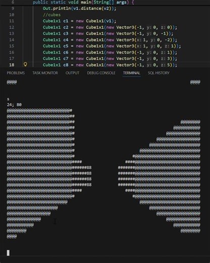 ASCII JAVA Camera-Ray-Sampling