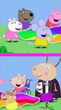 Peppa Pig Plays with a Parachute! 🪂 #shorts