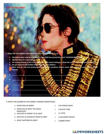 Biography simple past worksheet