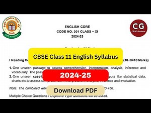 CBSE Class 11 English Syllabus for 2024-25: Download PDF