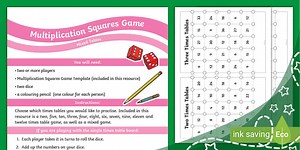 Multiplication Squares Game - Mixed Tables