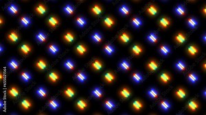 Colorful, diagonal pattern of lines in varying sizes creates a captivating visual. Its grid like arrangement showcases vibrant colors in a visually appealing way