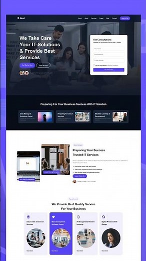How to Create IT Solution & Business Responsive HTML Template | Responsive Website Template