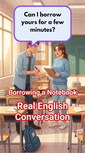 Daily English Conversation | Borrowing a Notebook at School #englishconversation