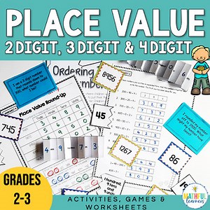 Place Value Activities Worksheets & Games including Bingo - 2nd & 3rd Grade