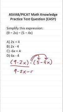 Subtracting Polynomials and Combining Like Terms: ASVAB/PiCAT Math Knowledge Practice Test Question