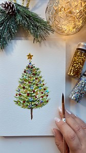 Starting December off with a watercolor Christmas tree tutorial! 🎄✨If you’d like the link to the travel brush that I am using comment “JOYCHASER” or “ARTSUPPLIES” for all my fave art supplies ✨🎨 This is perfect for family bonding, friend gatherings, or a girls’ night in. You can use my tutorial to create just the tree or you can take it a step further and add some fun glitter!✨ ✨The glitter is from @target moda llama (out of stock online so check your local store!) 🖼️ I got the frame at tjmax