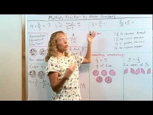 Multiplying fractions by whole numbers - free lesson with a video