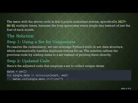 How to get a list of unique dates in a for loop in Python: A Step-by-Step Guide