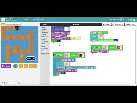 (16) Code.org Sprite Lab - Lesson 4 - Bug Map Level 1 Hidden Ground Effect