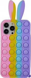 Peachy Bunny Pop Fidget Bubble siliconen hoesje geschikt voor iPhone 12 en iPhone 12... | bol
