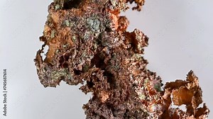 Native copper - copper metal naturally occurring in almost pure form rather than as an ore Stock Video