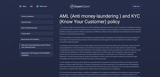 ExpertOption Verification