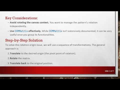 How to Set the Rotation Origin for a Canvas Pattern Using DOMMatrix