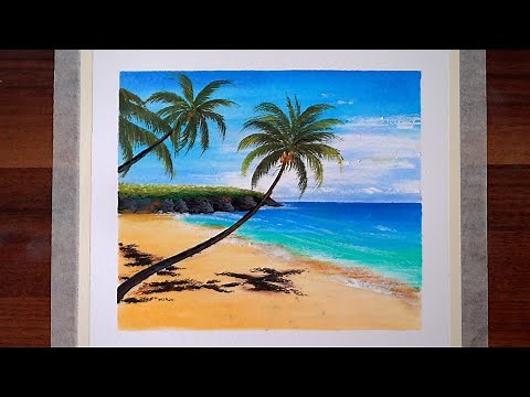 How to draw a seascape using oil pastels | easy step by step tutorial for beginner