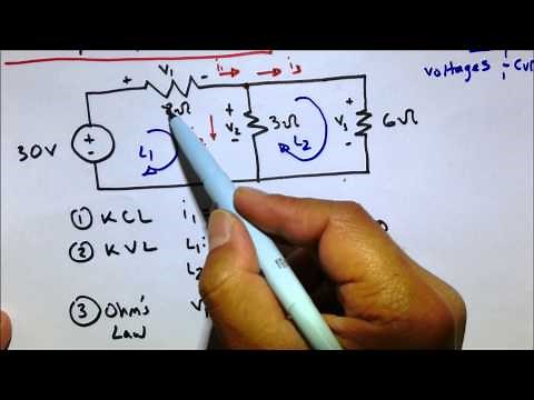 KVL KCL Ohm's Law Circuit Practice Problem - (Electrical Engineering Fundamental and Basics Review)