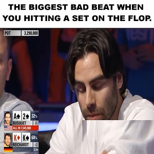 237K views · 1.9K reactions | THE BIGGEST BAD BEAT WHEN YOU HITTING A SET ON THE FLOP. | Record | Facebook