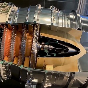 Jet engine cutaways showing axial flow and centrifugal flow compressors #aviation #jetengine #engine