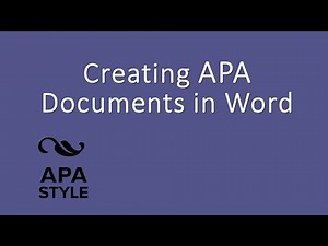 Creating APA 7th Edition Student Papers in Word (Office365)