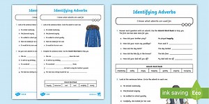 Identifying Adverbs Differentiated Worksheet